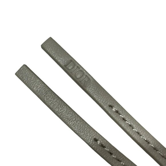 DIOR/ChristianDior - Gray Silver Leather Hardware Bag Charm - Picture 3 of 4